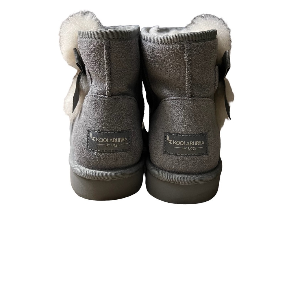 KOOLABURRA BY UGG Short Boots w/ Pompoms and Bows in Gray Mist Size 7 - Picture 5 of 8